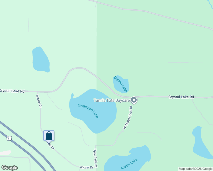 map of restaurants, bars, coffee shops, grocery stores, and more near 1150 West Crystal Lake Road in Whitehall