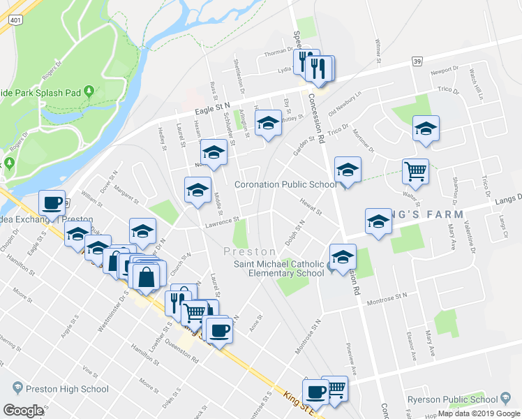 map of restaurants, bars, coffee shops, grocery stores, and more near 812 Lawrence Street in Cambridge