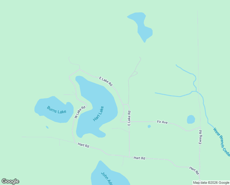 map of restaurants, bars, coffee shops, grocery stores, and more near 7905 East Lake Road in Twin Lake