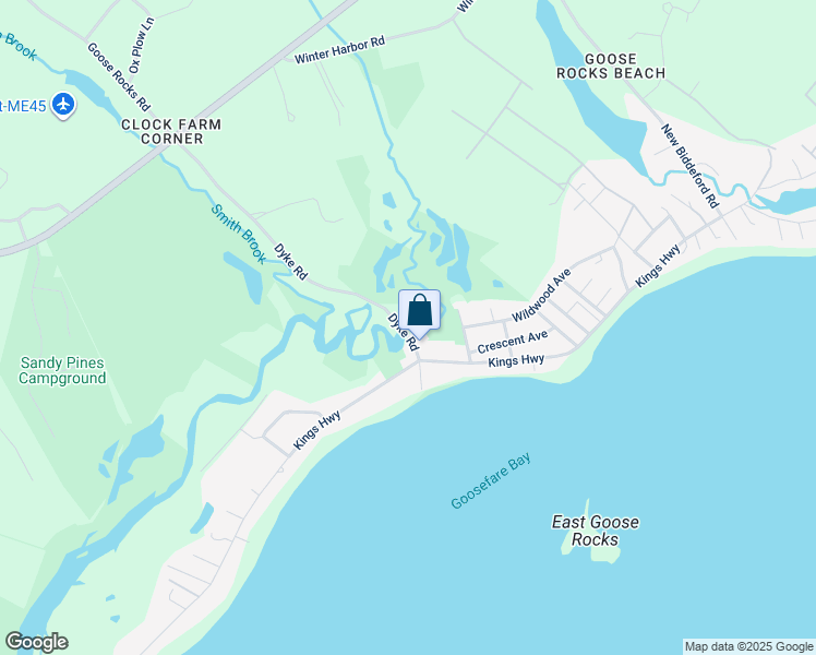 map of restaurants, bars, coffee shops, grocery stores, and more near 5 Dyke Road in Kennebunkport