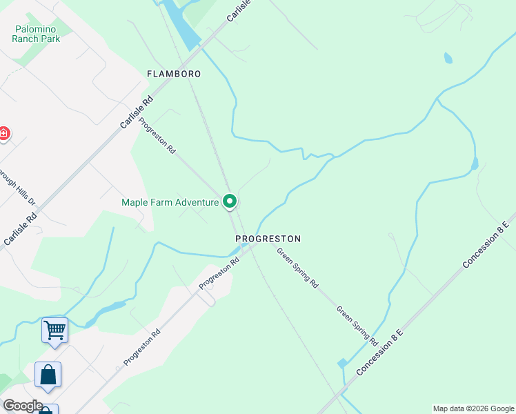 map of restaurants, bars, coffee shops, grocery stores, and more near 1382 Green Spring Road in Hamilton