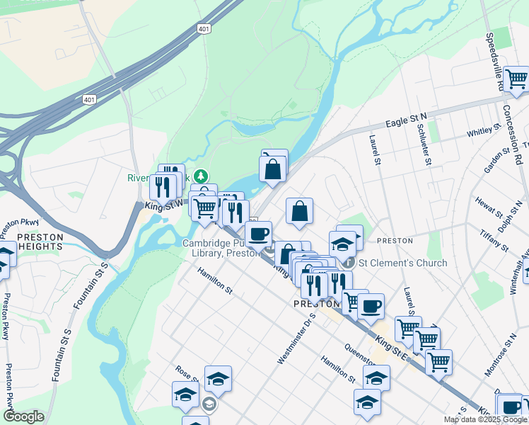 map of restaurants, bars, coffee shops, grocery stores, and more near in Cambridge