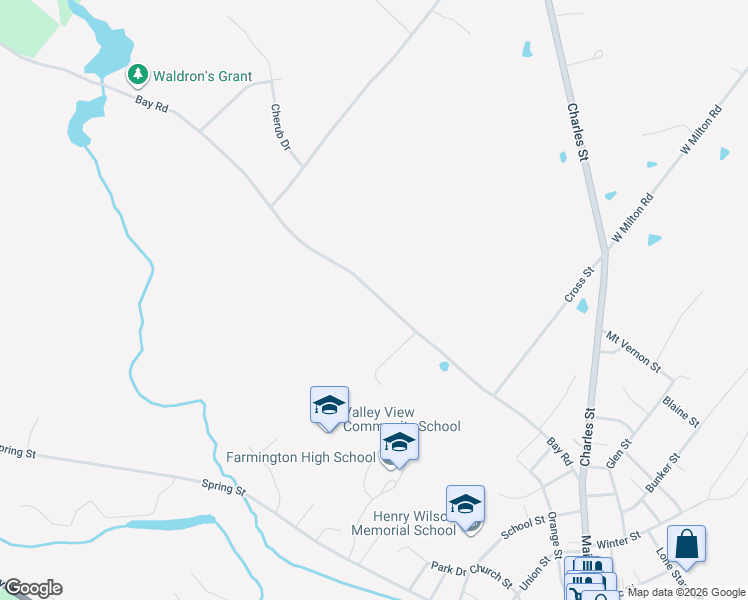 map of restaurants, bars, coffee shops, grocery stores, and more near 160 Main Street in Farmington