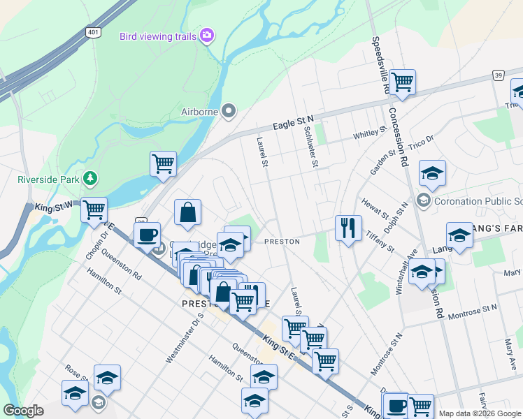 map of restaurants, bars, coffee shops, grocery stores, and more near 396 Laurel Street in Cambridge