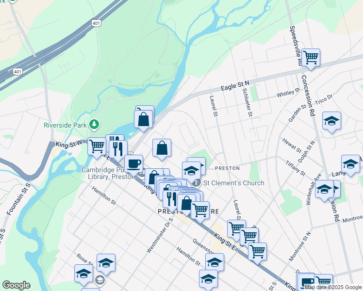 map of restaurants, bars, coffee shops, grocery stores, and more near 505 Margaret Street in Cambridge
