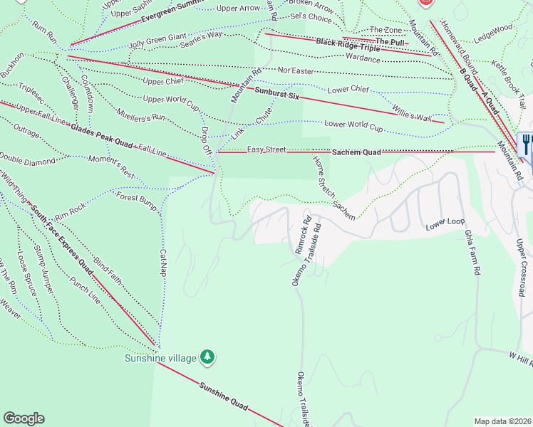 map of restaurants, bars, coffee shops, grocery stores, and more near 23 Trailside Road in Windsor County