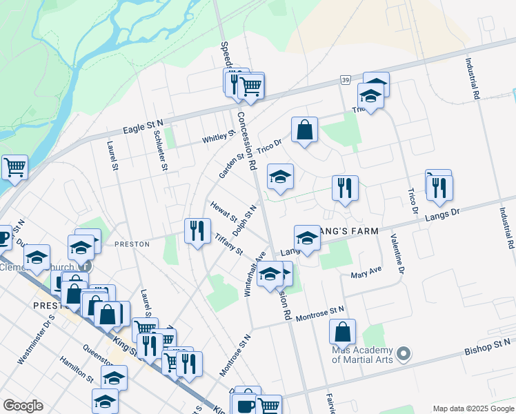 map of restaurants, bars, coffee shops, grocery stores, and more near 811 Dolph Street North in Cambridge