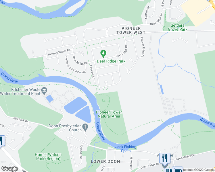 map of restaurants, bars, coffee shops, grocery stores, and more near 300 Joseph Schoerg Crescent in Kitchener