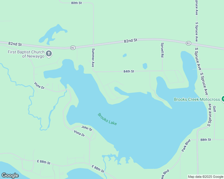 map of restaurants, bars, coffee shops, grocery stores, and more near 8475 Pine Point Drive in Newaygo