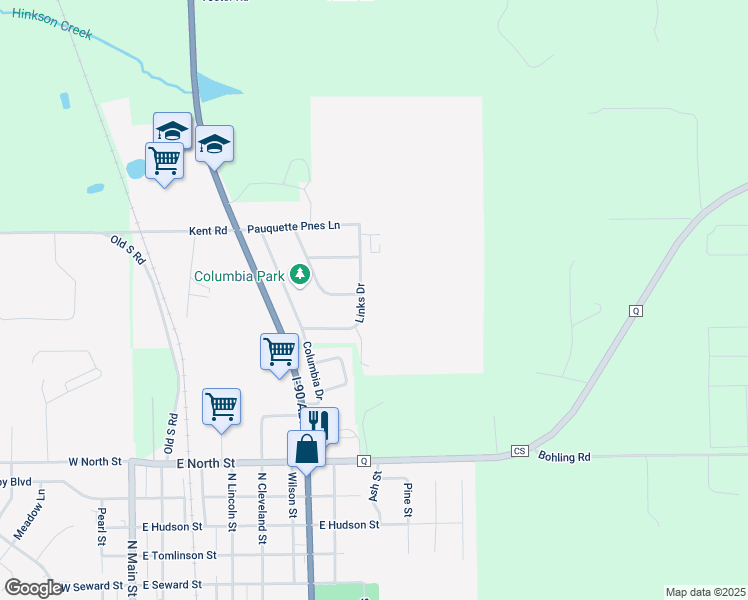 map of restaurants, bars, coffee shops, grocery stores, and more near 910 Links Drive in Poynette