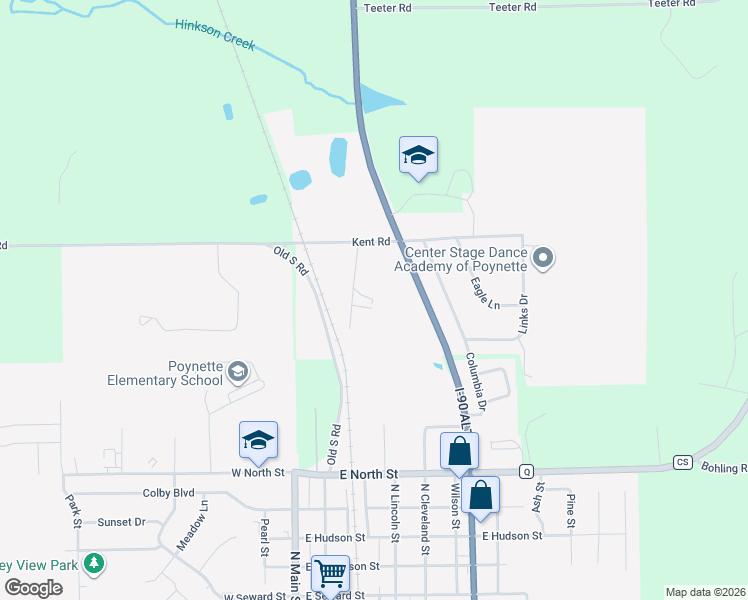 map of restaurants, bars, coffee shops, grocery stores, and more near W8045 Kent Rd in Poynette