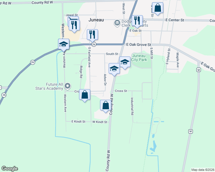map of restaurants, bars, coffee shops, grocery stores, and more near 452 Arbor Dr in Juneau