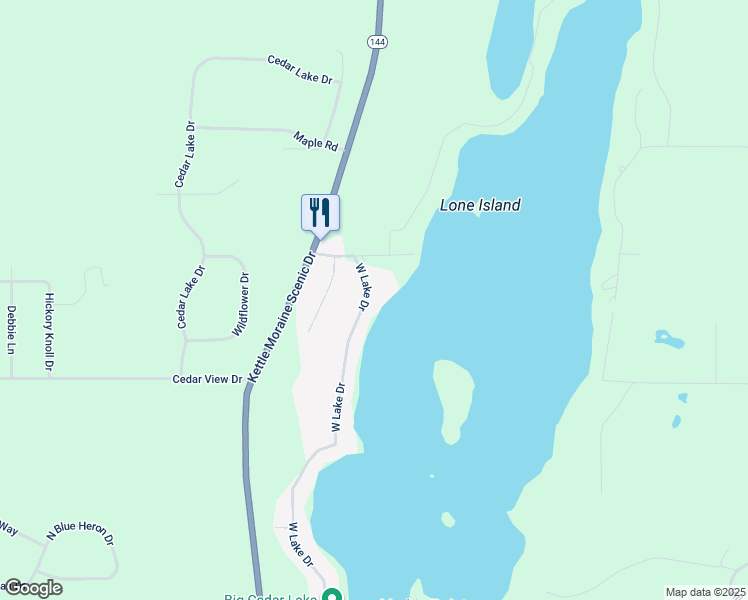 map of restaurants, bars, coffee shops, grocery stores, and more near 5824 West Lake Drive in West Bend