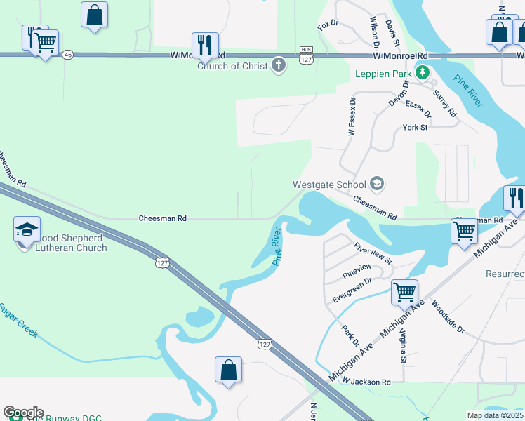 map of restaurants, bars, coffee shops, grocery stores, and more near 1190 Cheesman Road in St. Louis