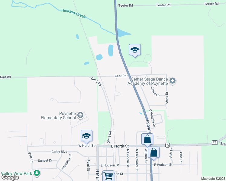 map of restaurants, bars, coffee shops, grocery stores, and more near W8045 Kent Road in Poynette