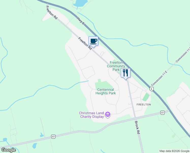 map of restaurants, bars, coffee shops, grocery stores, and more near 6 Maryheather Crescent in Hamilton