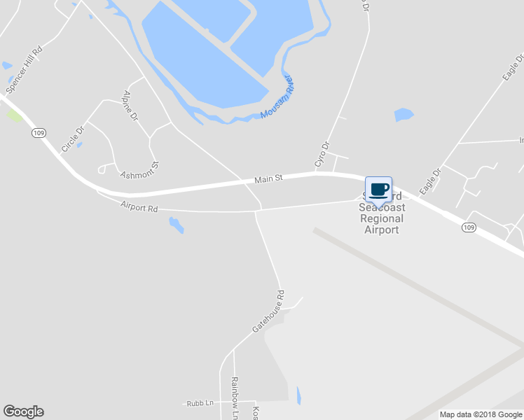 map of restaurants, bars, coffee shops, grocery stores, and more near 132 Airport Road in Sanford