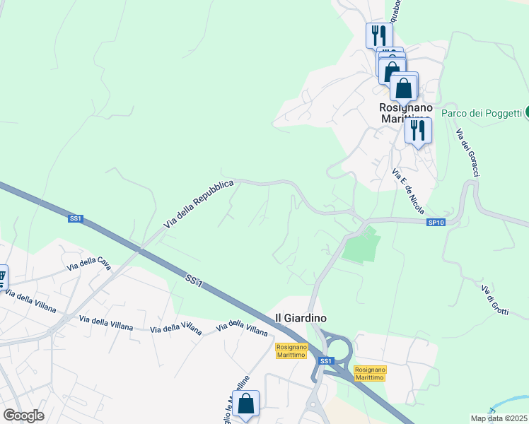 map of restaurants, bars, coffee shops, grocery stores, and more near 40 Località il Ginestraio in Provincia di Livorno