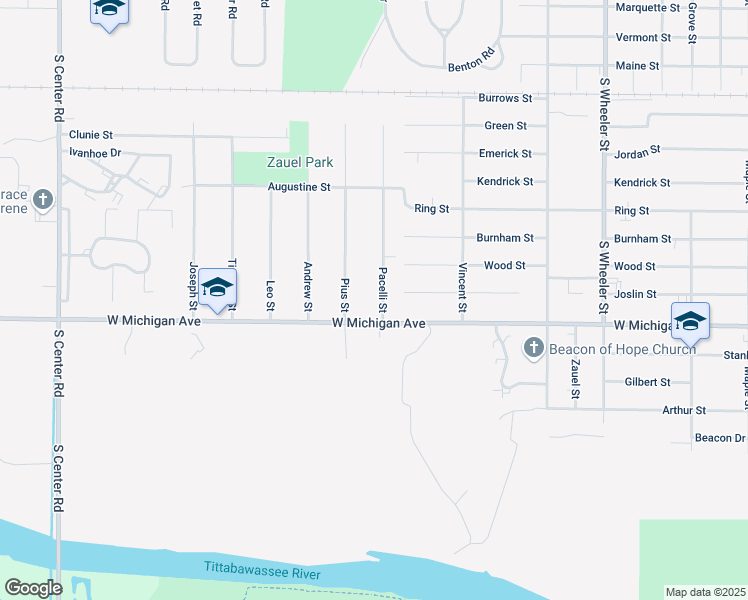 map of restaurants, bars, coffee shops, grocery stores, and more near 4320 West Michigan Avenue in Saginaw