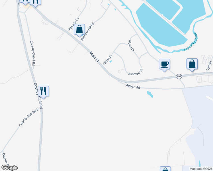 map of restaurants, bars, coffee shops, grocery stores, and more near 1625 Main Street in Sanford