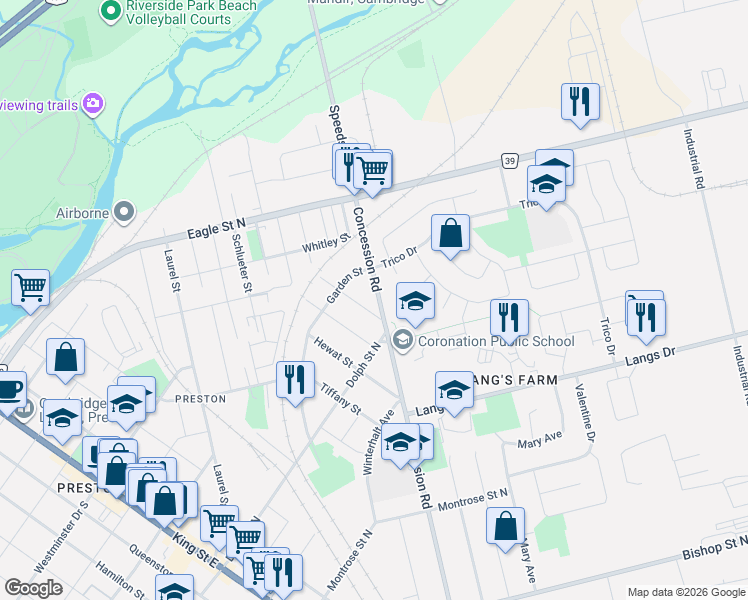 map of restaurants, bars, coffee shops, grocery stores, and more near in Cambridge