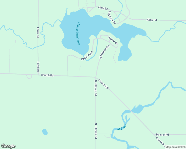 map of restaurants, bars, coffee shops, grocery stores, and more near 5014 Church Road in Six Lakes