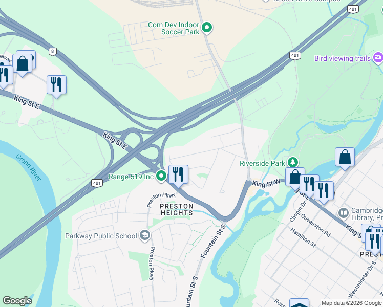map of restaurants, bars, coffee shops, grocery stores, and more near in Cambridge