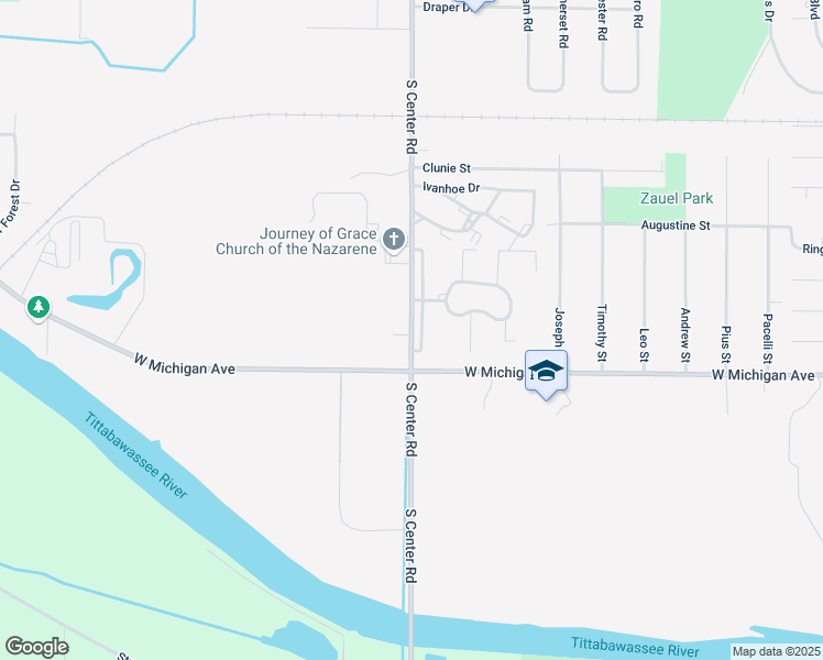 map of restaurants, bars, coffee shops, grocery stores, and more near 1395 South Center Road in Saginaw