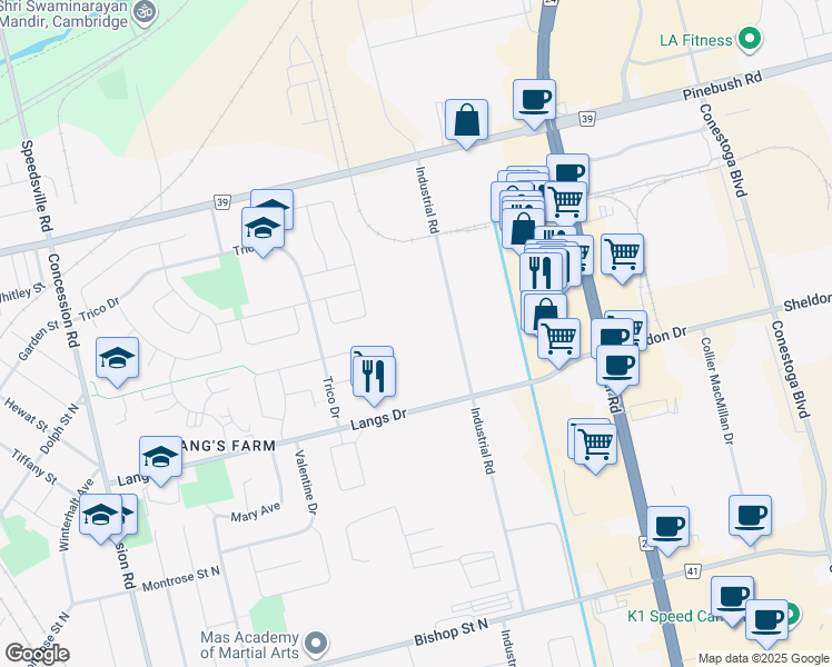 map of restaurants, bars, coffee shops, grocery stores, and more near 790 Industrial Road in Cambridge