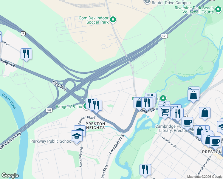 map of restaurants, bars, coffee shops, grocery stores, and more near 168 Marmel Court in Cambridge
