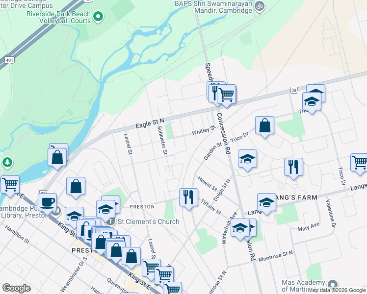 map of restaurants, bars, coffee shops, grocery stores, and more near 232 Hickory Street in Cambridge