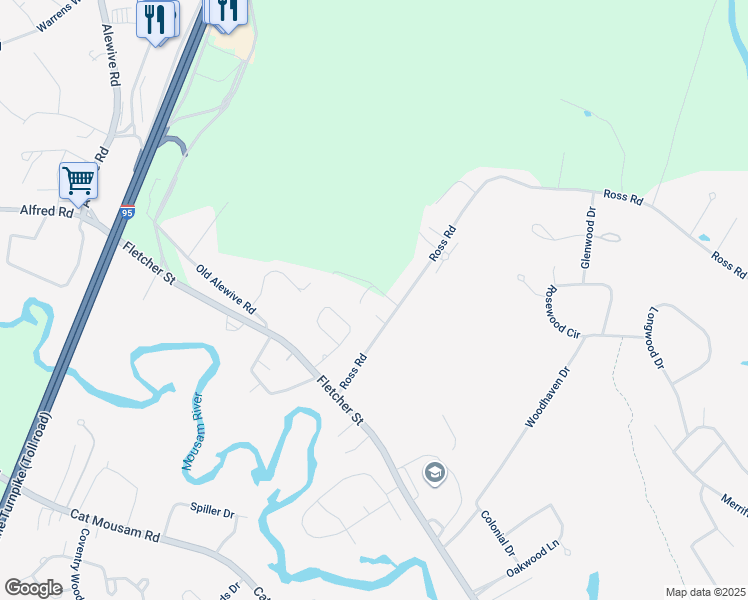 map of restaurants, bars, coffee shops, grocery stores, and more near 3 Short Drive in Kennebunk