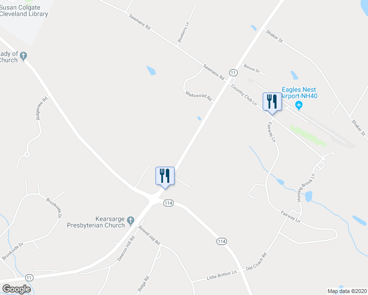 map of restaurants, bars, coffee shops, grocery stores, and more near 141 Andover Road in New London