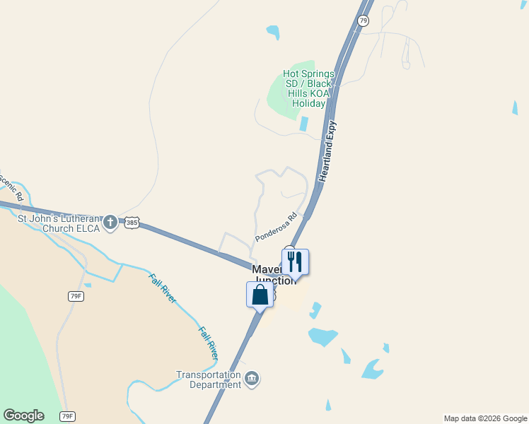 map of restaurants, bars, coffee shops, grocery stores, and more near 27614 Timber Road in Hot Springs