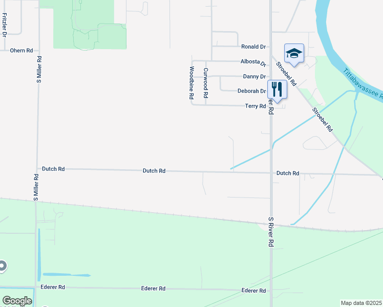 map of restaurants, bars, coffee shops, grocery stores, and more near 7000 Dutch Road in Saginaw