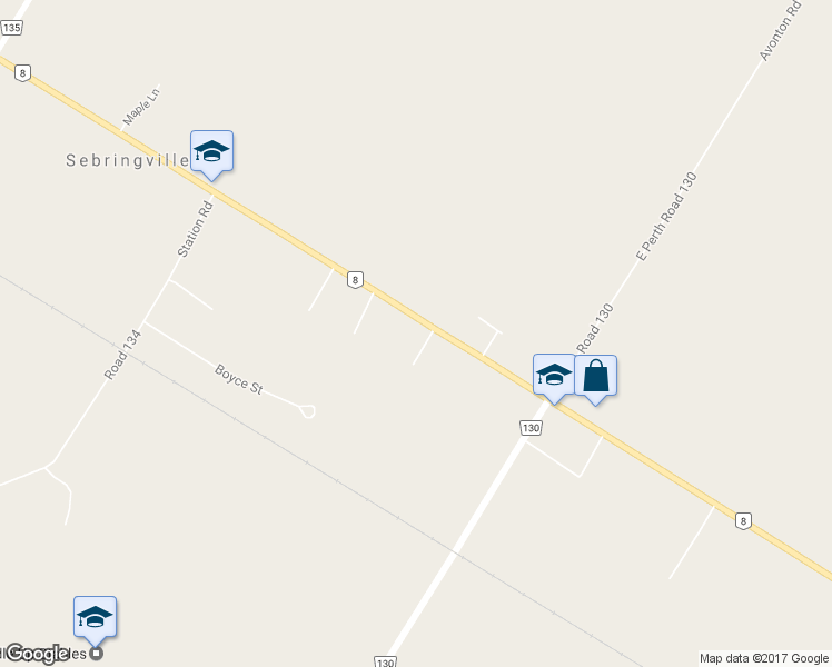 map of restaurants, bars, coffee shops, grocery stores, and more near 185 Huron Road in Sebringville