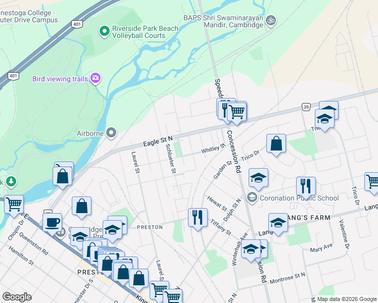 map of restaurants, bars, coffee shops, grocery stores, and more near 792 Whitley Street in Cambridge