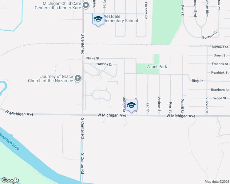 map of restaurants, bars, coffee shops, grocery stores, and more near 4770 Perwood Drive in Saginaw