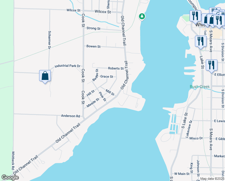 map of restaurants, bars, coffee shops, grocery stores, and more near 7897 Old Channel Trail in Montague
