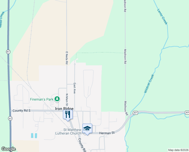 map of restaurants, bars, coffee shops, grocery stores, and more near 204 Watertower Circle in Iron Ridge