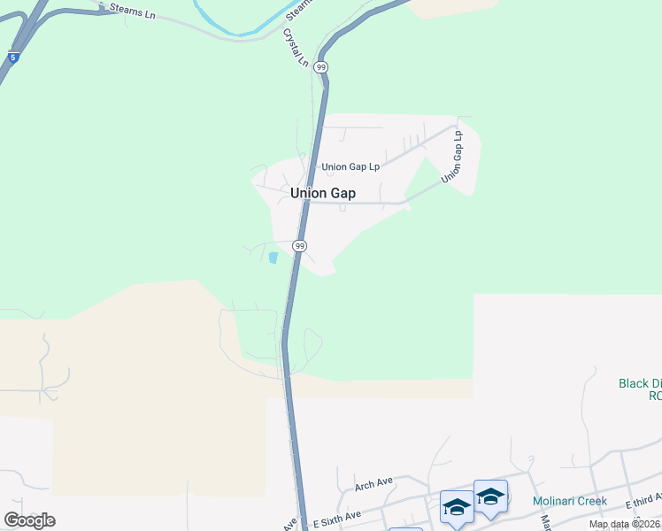 map of restaurants, bars, coffee shops, grocery stores, and more near 15445 Old Highway 99 North in Oakland