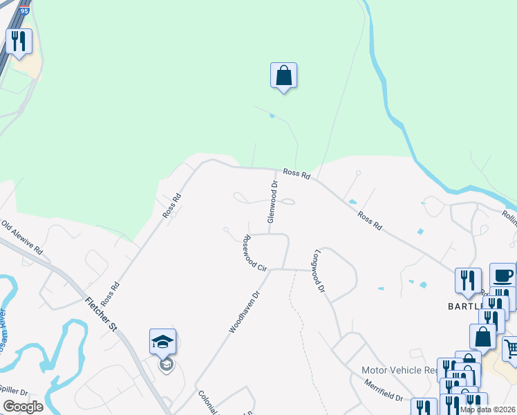 map of restaurants, bars, coffee shops, grocery stores, and more near 6 Chickadee Lane in Kennebunk