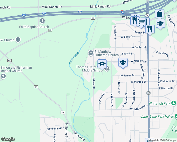 map of restaurants, bars, coffee shops, grocery stores, and more near 1479 Garay Lane in Port Washington