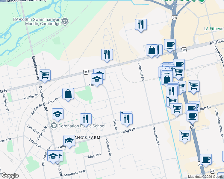 map of restaurants, bars, coffee shops, grocery stores, and more near 5 Watch Hill Lane in Cambridge