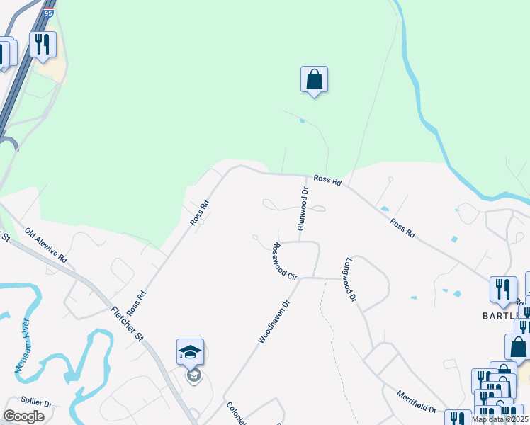 map of restaurants, bars, coffee shops, grocery stores, and more near 28 Chickadee Lane in Kennebunk