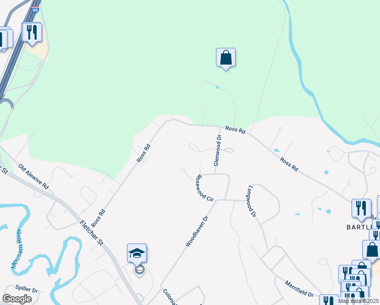 map of restaurants, bars, coffee shops, grocery stores, and more near 28 Chickadee Lane in Kennebunk