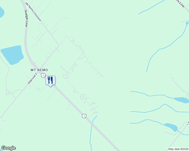 map of restaurants, bars, coffee shops, grocery stores, and more near 4472 Escarpment Drive in Burlington