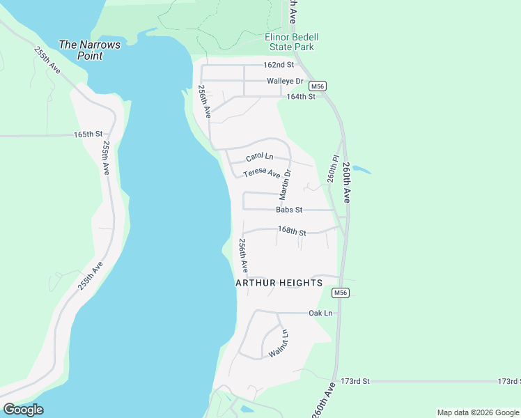 map of restaurants, bars, coffee shops, grocery stores, and more near 25700-25736 Babs Street in Spirit Lake