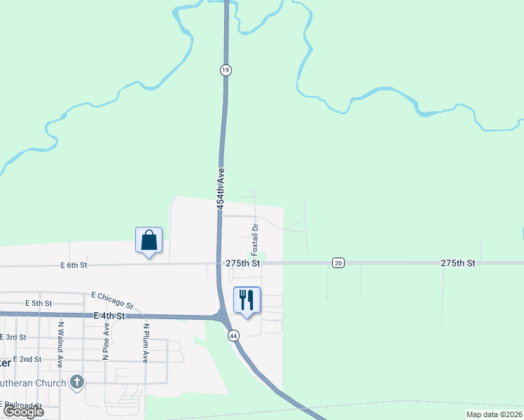 map of restaurants, bars, coffee shops, grocery stores, and more near 608 Foxtail Drive in Parker