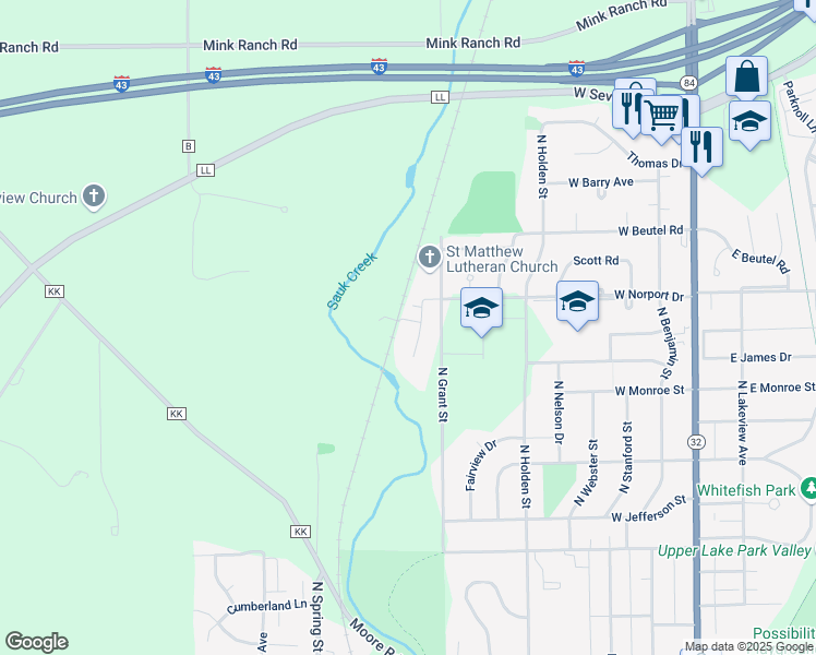 map of restaurants, bars, coffee shops, grocery stores, and more near 1479 Garay Lane in Port Washington